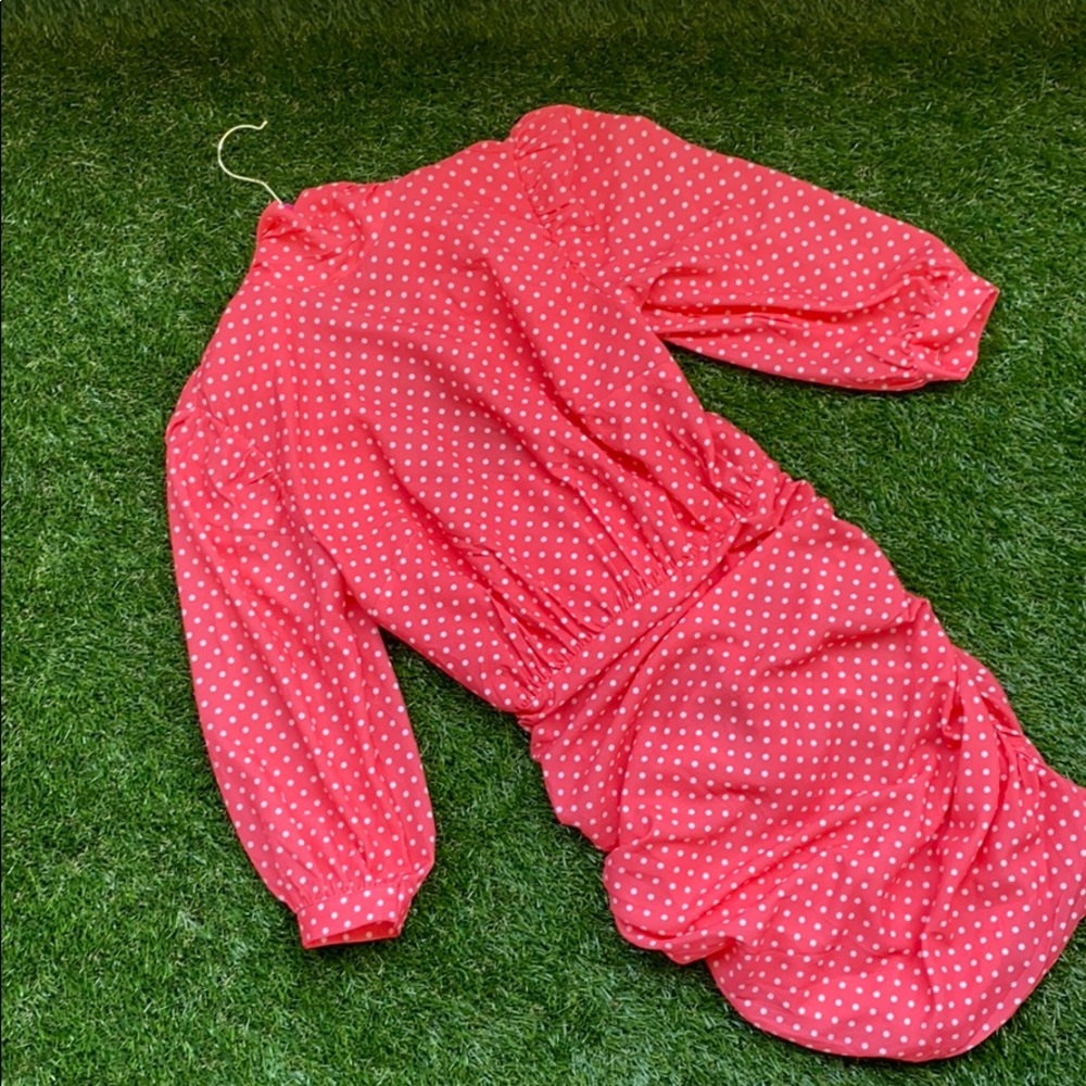 Cute Corall Polla Dot Summer dress